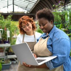 Woman running small business